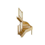 Levigne escalier double quart tournant en sapin - avec contremarches sans rampe