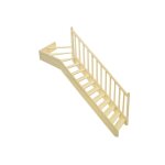 Levigne escalier quart tournant haut en sapin (sans contremarche)