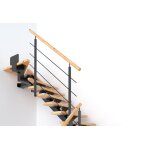 Levigne garde - corps en bois et mtal pour limon central quart tournant montana