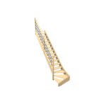 Levigne rampe 3 lisses pour escalier quart tournant bas bois 288 cm ola