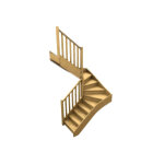 Levigne rampe balustres droits : escalier double quart tournant bois 288 cm ola