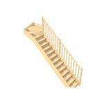 Levigne rampe balustres droits : escalier quart tournant haut bois 288 cm ol�a