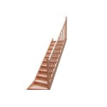 Levigne rampe  fuseaux en htre pour escalier quart tournant bas