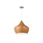 Linea verdace lampe suspension design imitation bois tipi 38 cm (2 teintes)