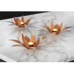 Macmaster bougeoir design en bois lotus 27x8cm