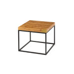 Maderland table de chevet bois de pin massif et acier ivette ? 60 x 60 x 51 cm