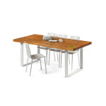 Maderland table � manger bois de pin massif et acier sophie ? 160 x 96 x 77 cm
