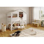 Mathy by bols lit cabane mezzanine en bois brut ? 90 x 190 cm