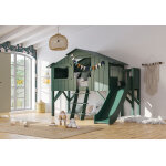 Mathy by bols lit cabane mezzanine avec toboggan ? 90 x 190 cm