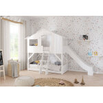 Mathy by bols lit cabane superpos en bois avec toboggan ? 90 x 190 cm