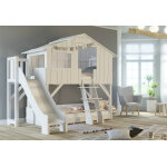 Mathy by bols lit cabane superpos en bois avec toboggan 90 x 190 cm (pls coloris)