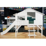 Mathy by bols lit cabane sur pilotis en bois brut avec toboggan ? 90 x 190 cm