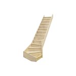 Minka escalier quart tournant en bois sans garde - corps 14 marches ? home turn