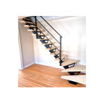 Ml fusion limon central m�tal pour escalier quart tournant sur mesure ? miro