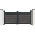 Modulo portail portail battant aluminium et hpl 3, 50 m manuel ? semi ajour