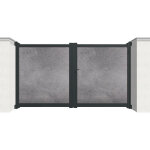 Modulo portail portail battant aluminium et hpl 3, 50 m motoris ? plein