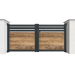 Modulo portail portail battant aluminium et hpl 4 m motoris ? semi ajour