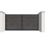 Modulo portail portail coulissant aluminium et hpl 3, 50 m manuel ? plein