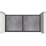 Modulo portail portail coulissant aluminium et hpl 3, 50 m motoris ? plein