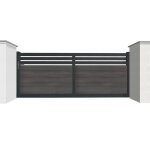 Modulo portail portail coulissant aluminium et hpl 4 m motoris ? semi ajour