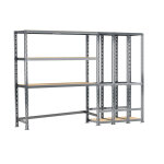 Modulo storage rayonnage 2 tagres mtalliques et 3 box 255 cm - systme extension