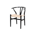 Mwlab chaise de salle  manger en bois et fibre tresse ? 55 x 53 x 78 cm