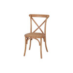 Mwlab chaise de salle  manger style bistrot en bois et fibre tresse