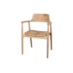 Mwlab chaise de salle  manger teck massif et fibre tresse ? 59 x 50 x 78 cm