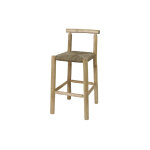 Mwlab tabouret haut en bois tropical et fibre tresse ? 45 x 49 x 102 cm