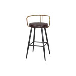 Mwlab tabouret haut style mid - century en acier et cuir ? 53 x 49 x 93 cm