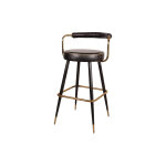 Mwlab tabouret haut style vintage en acier et cuir ? 52 x 48 x 94 cm