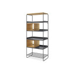 My modern home bibliothque haute en bois et mtal modulo ? l 67 x l 39 x h 158 cm