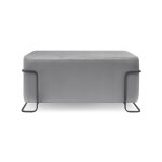 My modern home pouf rectangulaire en velours gris modulo ? l 95 x l 45 x h 45 cm