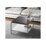 My modern home table basse carr�e en acier et bois massif brick ? 60 x 60 x 45 cm