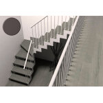 D'opera escalier quart tournant bas en mtal et bois 280 cm - bronze