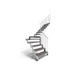 D'opera escalier quart tournant central en m�tal et bois 280 cm - blanc