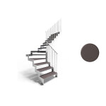 D'opera escalier quart tournant central en m�tal et bois 280 cm - bronze