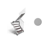 D'opera escalier quart tournant central en m�tal et bois 280 cm - gris