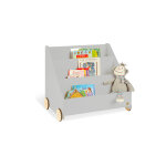 Pinolino bibliothque pour enfants avec roulettes lasse en bois grise