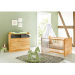 Pinolino chambre en bois volutive bb enfant : lit, commode  langer ? natura