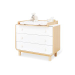 Pinolino commode table  langer en bois 3 tiroirs couleur bois et blanc round