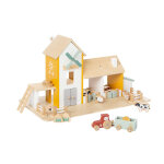 Pinolino ferme en bois pour enfants avec accessoires - 55 x 30 x 32 cm