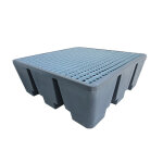 Plast'up bac de rtention en pehd gris avec caillebotis acier ? 129 x 129 x 47 cm