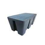 Plast'up bac de rtention en pehd gris avec caillebotis acier ? 130 x 70 x 56 cm