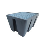 Plast'up bac de rtention en pehd gris avec caillebotis acier ? 93 x 75 x 56 cm