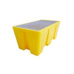Plast'up bac de rtention en pehd jaune avec caillebotis acier ? 130 x 70 x 56 cm