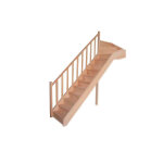 Rampe  fuseaux en htre pour escalier quart tournant haut levigne