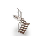 Rintal escalier double quart tournant en bois et acier composity ? 12 marches
