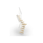 Rintal escalier double quart tournant en bois et acier small ? 11 marches