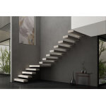 Rintal escalier quart tournant en bois 12 marches cantilever ? largeur 90 cm